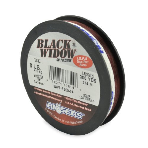 Hi-Seas Black Widow Co-Polymer Line - size: 975 Yard, 20 Pound Test