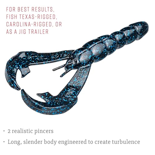 Strike King Rage Tail Craw - color: Black / Blue, size: 4 inch