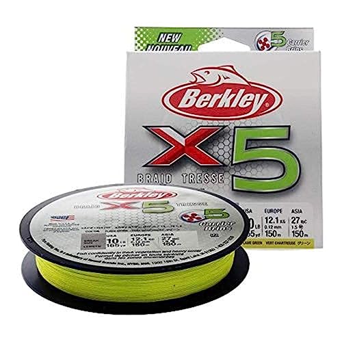 Berkley x5 Braid Fishing Line - color: Flame Green, size: 2188yd, style: 50lb