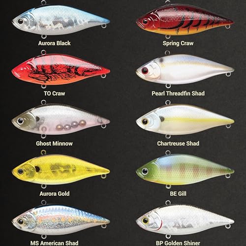 LUCKY CRAFT LV 500 MAX Freshwater Fishing Lures, Sinking Lipless and Long-Casting Crankbait, 3 Inch Vibration Rattle Bait, Perfect Fishing Gear for Tackle Box and Accessories - color: 264 Wakin
