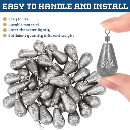Landhoow Bell Sinkers Weights Casting Swivel Bell Sinkers Fishing Weights Rig for Ocean Saltwater Freshwater Surf Bass Fishing Casting Gear Tackle - size: 3/4oz