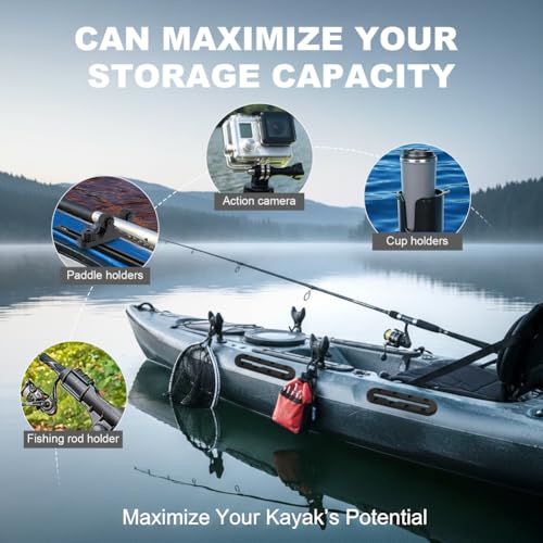 4PCS Kayak Track, Kayak Low Profile Track for Fishing Rod Holder, Kayaks Tracks Accessories, Kayaks Mount Tracsk, for Fishing Rod, Cup Holder, Paddle Holders, Anchor Cleats (S) - size: Small