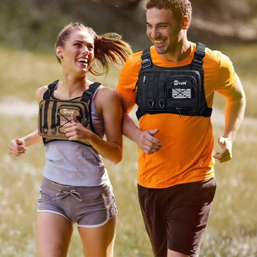 CVLIFE Outdoor Chest Bag for Men, Tactical Chest Pack, Adjustable Running Vest Bag, Lightweight Anti-theft EDC Rig for Hiking - color: Khaki