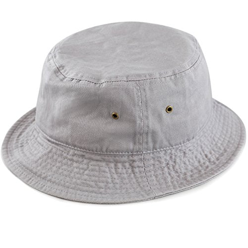 Cotton Bucket Hat Packable Sun Hat – Unisex Summer Travel Beach Fisherman Hat for Men Women Outdoor Fishing Hiking - color: Grey, size: Large-X-Large