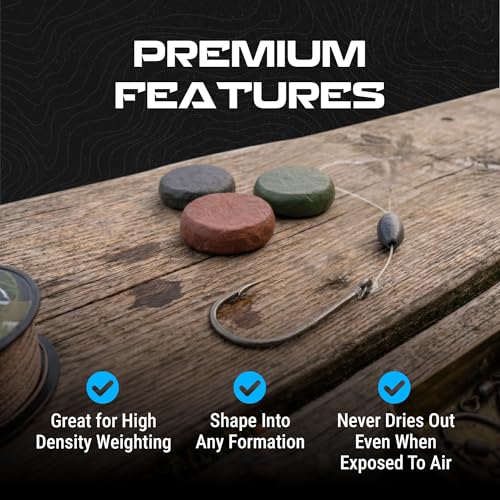 Reaction Tackle Tungsten Putty - Moldable Reusable Weight for Precision Weighting of Pinewood Derby Cars, Golf Clubs, Tennis Rackets, Fly Fishing Leaders and Fishing Rigs - 2 Oz (60g) - color: Brown
