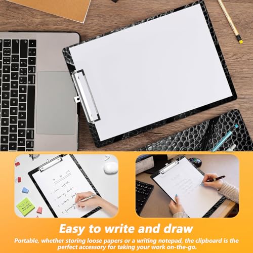 Basketball Texture Black Clipboard, Basketball Stripes Decorative Clip Board with Metal Clip Cute Plastic Clipboards A4 Standard Size 8.5" x 12.5" for Nurses, Students, Office - color: Basketball Stripes