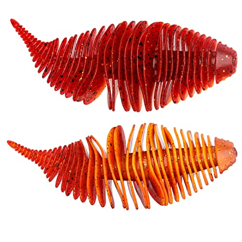 THKFISH Soft Swimbait 5/6 PCS or 15/18 PCS Soft Plastic Fishing Lures Bass Lures Swim Baits Lures for Bass Fishing Worms for Bass - color: color5#, size: 3.94in-5pcs