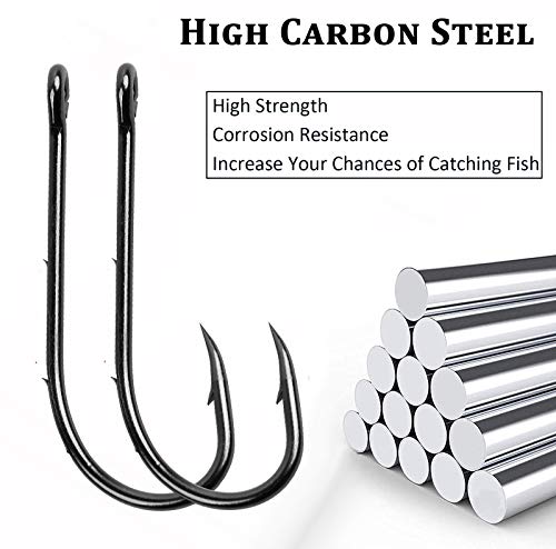 Baitholder Fishing Hooks Barbed Shank Beak Bait Holder Hooks Black Carbon Steel Offset Jig Fishing Hooks Saltwater Freshwater - size: #4 100pcs