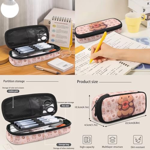 4 PCS Backpack for Kids Elementary Student Capybara Backpacks with Insulated Lunch Box Pencil Case Water Bottle Holder Carrier Bag Pink - color: Capybara Pink