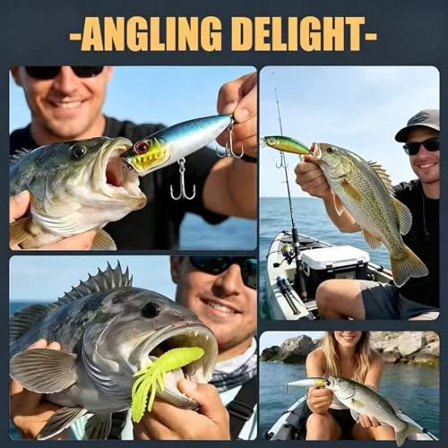 Fishing Lures,127PCS Tackle Box with Tackle Included,Crankbaits,Spoon,Hooks,Weight & Accessories,Fishing Bait Lure Gear Set,Bass,Trout Freshwater Saltwater