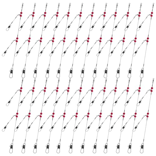 Narcissus Double Drop Saltwater Fishing Rig – Mono 2 Hook Bottom Rigs with Swivels & Snaps, Pre-Tied Surf Pier Boat Leader Line for Snapper, Bass, Mackerel, Catfish - color: Double Drop Rig-24Pack- White