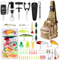 Sosation 134 Pcs Fishing Tool Fishing Tackle Box Kit and Equipment for Adults Beginner Gift, Hook Remover, Pliers Kit, Backpack Tackle Container Lures, Lip Gripper, Weigh Scale - color: Desert Camouflage