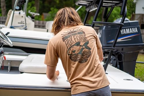 HUK Men's Pocket Tee, Comfortable Performance Fishing Short Sleeve T-Shirt with Chest Pocket - color: Permit Sun - Marl, size: 3X-Large