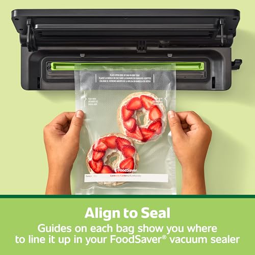 FoodSaver Quart Pre-Cut Vacuum Seal Bags, Easy Use Vacuum Storage Bags, Align to Seal and Tear to Open Vacuum Sealer Storage Bags, 43 Pack - size: Quart (43 Bags)
