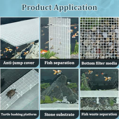 PH PandaHall 12 Sets Fish Tank Divider, Aquarium Divider Filter Bottom White PP Plastic Aquarium Bottom Divider Fish Tank Isolation Boards for Aquarium Setup Fish Breeding Decoration, 10.39x7.87 inch - color: White