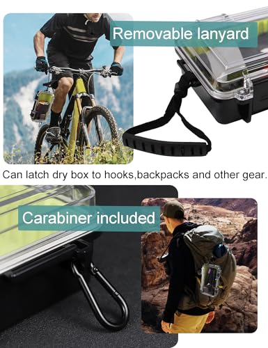Avlcoaky Waterproof Box Dry Box Waterproof Containers, Protective Case 10" L x 5" W x 2.5" H Watertight Storage Box Kayaking Boat Waterproof Boxes