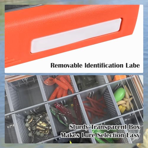 Waterproof Tackle Box, Waterproof Tackle Trays with Removable Divider, Lure Box Spoon Hooks Baits Storage (3700)