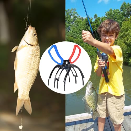 3 Claw Fish Gripper, Metal Fishing Pliers Gripper Catch Fish Control Clamp, Must Have Fishing Pliers Control Tool Fishing Accessories for Most Freshwater Fish Grip Tackle Holder - color: 1 pcs