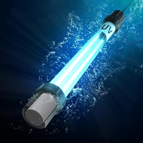 32W Aquarium UV Light for 200-3000 Gallon, UV Pond Water Clarifier for Koi Pond, Swimming Pool, Spa, Large Fish Tank, Cold Plunge UV Light for Pond Algae Control - size: 32W/For 3000 Gallon