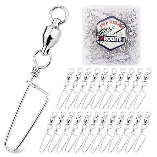 30PCS High Strength Fishing Snap Swivels – Stainless Steel Ball Bearing Barrel Swivels, Corrosion Resistant Fishing Connector Clips for Freshwater and Saltwater - size: 4#