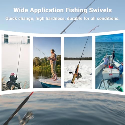AMYSPORTS Lure Connector Swivels Fishing Stainless Steel Saltwater Fishing Swivel Rolling High Strength Barrel Swivels Tackle SUS304 - size: Size10 (71lb) 50 pcs