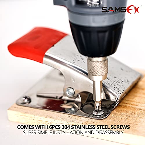 SAMSFX Fish Cleaning Board Tools Fillet Clamp w/Screws Deep-Jaw Fish Tail Clip Board for Scaling Table Bait (Fish Clamps with Red Grip) - color: Fish Clamps with Red Grip