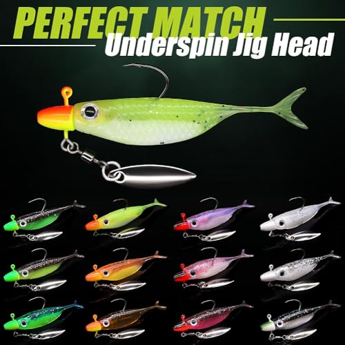 Crappie Baits Kit –40 & 135 Piece Soft Plastic Underspin Jig Heads, Shad Minnow Lures Set for Crappie Fishing Panfish Bluegill Perch Trout - color: 135 PCS — Pro Crappie Assortment
