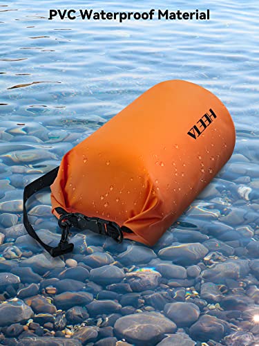HEETA Waterproof Dry Bag for Women Men, 5L/10L/20L/30L/40L Roll Top Lightweight Dry Storage Bag Backpack with Emergency Whistle for Travel, Kayaking, Boating, Camping, Beach, Cruise Ship Essentials - color: Orange, size: 5L