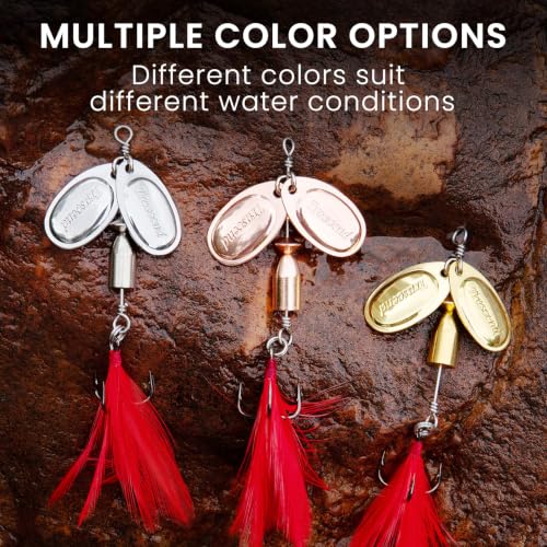 TRUSCEND Vibespinner Easy Catch Fishing Lures with BKK Hooks, Tail Spinner Baits with 4 Actions, Vibrating Swimming Flashing & Jigging for More Bites, Spoon Lures for Bass Trout Crappie Walleye Pike - color: B1-1/4oz-1.8"