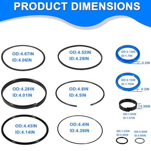 Hydraulic Log Splitter Cylinder Rebuild Seal Kit Suitable for 4.5" Bore x 1.75" Rod Cylinder - size: 4.5" Bore x 1.75" Rod