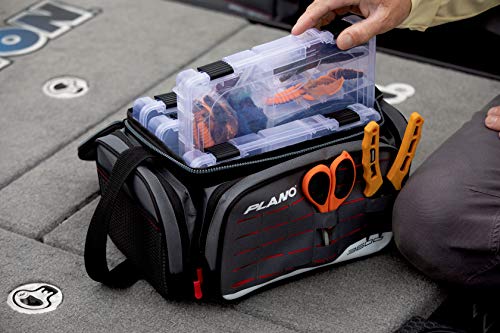 Plano Weekend Series 3600 Tackle Case, Medium, Gray Fabric, Includes 2 Stowaway Utility Storage Boxes for Fishing Baits & Lures, Premium Soft Fishing Storage - color: Grey, style: 3600 Tackle Case