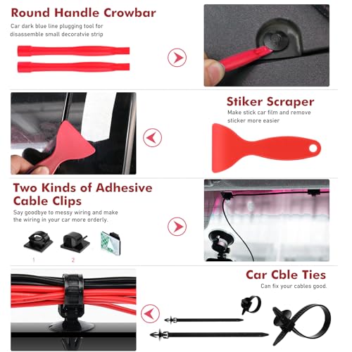 GLK 248pcs Trim Removal Tool, Pry Tool, Door Panel Removal Tool Kit | Fasteners Remove Tool with Car Retainer Bumper Clips, Automotive Hook Set, red - color: Red