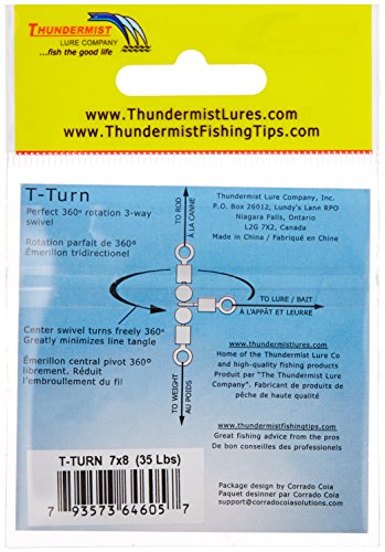 Thundermist Lure Company T-Turn 3-Way Swivel Tangle Free Tackle Equipment - size: Small