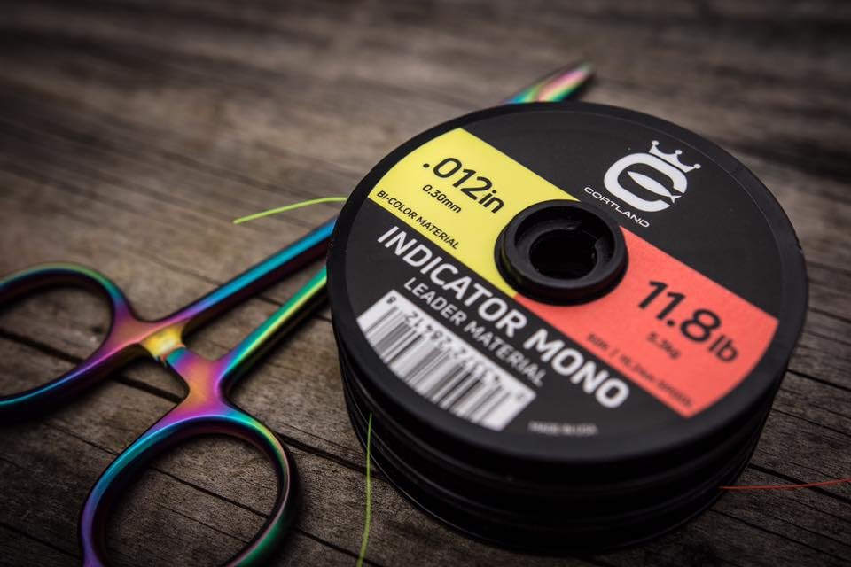 Cortland Indicator Mono Leader Material Fly Fishing - color: Bi-Color (Red/Yellow), size: 0.014" / 13.9 lb