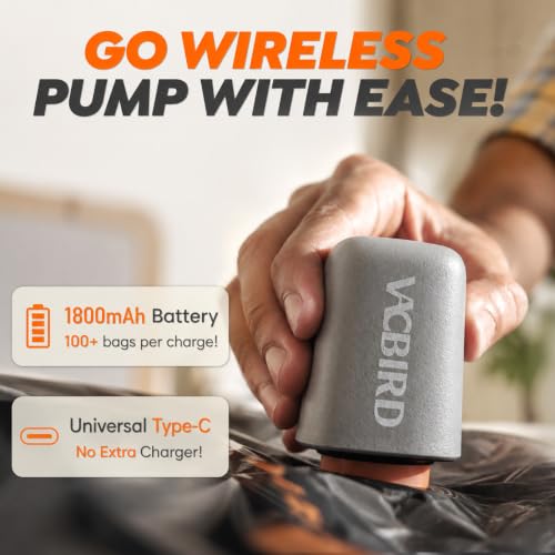 Rechargeable Wireless Pump Travel Storage Bags Set - 15 Pack Medium Size Vacuum Bags for Travel & Home, Space-Saving Compression Packing for Clothes, Blankets & Bedding - size: 15 Mideum Size
