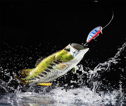 Bass Fishing Lure Lures Kit-Jerkbaits for Shallow Diving Crankbait 45-Degree Bill 3D Eyes,Loud Rattle Saltwater Catfish Trout Lure Artificial Crankbait - color: 10pcs minnow lures with bill