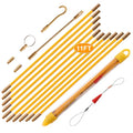 KOOTANS 11FT Fiberglass Running Electrical Wire Cable Glow Rods Wire Pulling Tools Fish Tape Cable Puller Through Wall Snake Fish Rods Kit with Different Attachments - color: 11FT