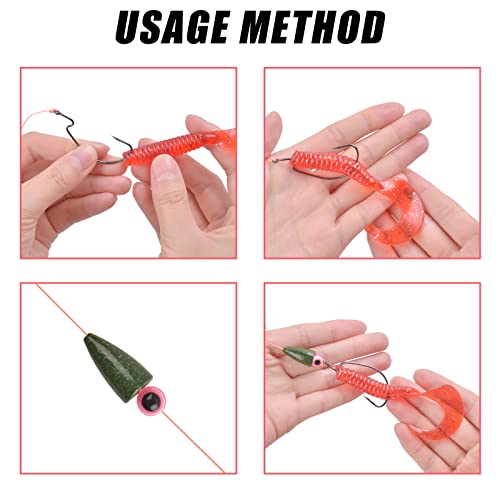 Bullet Fishing Weights Sinkers, 30pcs Worm Weights Fishing Sinkers for Bass Fishing Carolina Rig Texas Rig Slip Sinkers Sliding Fishing Weights Saltwater Freshwater - style: 3/16oz-30pcs