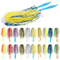 Silicone Jig Skirts 10/20pcs Spinnerbait Skirts with Tail Fishing Lure Skirts Replacement Quick Change Fishing Umbrella Skirts for Spinnerbaits Buzzbaits Bass Jig Lure Making Supplies - style: 20pcs