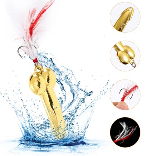 Topwater Fishing Lures Bait Kit, Mixed Size (5g/10g/15g/20g) Bass Fishing Lure with Custom Made Trebles Hooks, Silver/Gold/Green/Red/Red Copper Mixed Colours - color: 15g