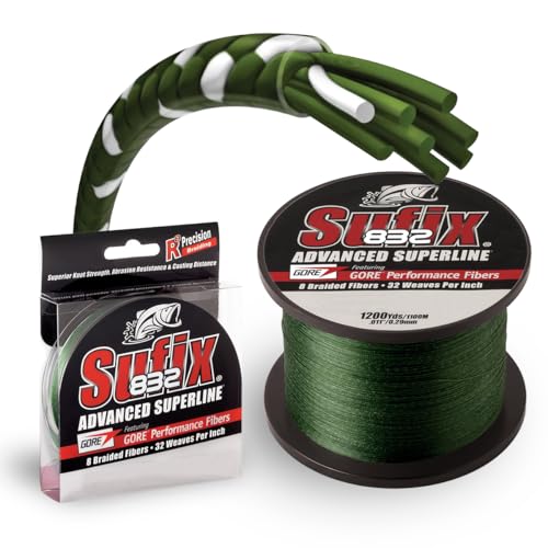 Sufix 832 Advanced Superline Braid -300 yards - color: Low Vis Green, size: 20 lbs