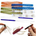 Harmony Fishing – Skirt Threader Tool (2-Pack + 8 Silicone Skirts) - Create Custom Fuzzy Dice Style Bass Baits