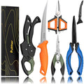 5PC Fishing Tool Kit - Fillet Knife, 2PC Fishing Pliers,Fishing Braid Scissors and Fish Lip Gripper, Fishing Gear for Fly Fishing, Ice Fishing - color: 5PC+Multicolor