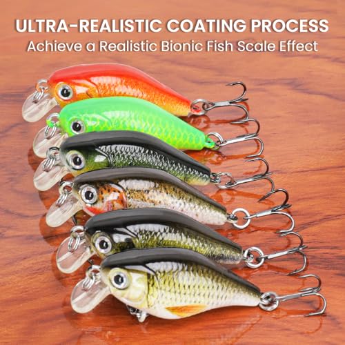 TRUSCEND Swimmax Easy Catch Fishing Lures with BKK Hooks, Wiggling, Vibrating, Rattling and Gurgling for More Bites, Heavy-Duty Dyneema Fiber Jointed Swimbaits for Bass, Trout, Crappie, Walleye, Pike - color: D2-1.5"-0.14oz