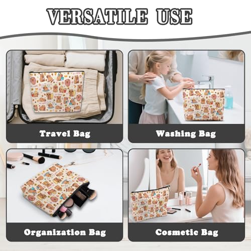 Capybara Makeup Bag, Capybara Gifts For Women, Capybaras Makeup Pouch, Travel Toiletry Bag With Zipper, Birthday Gifts For Mom Sister, Travel Toiletry Bag - color: Capybara