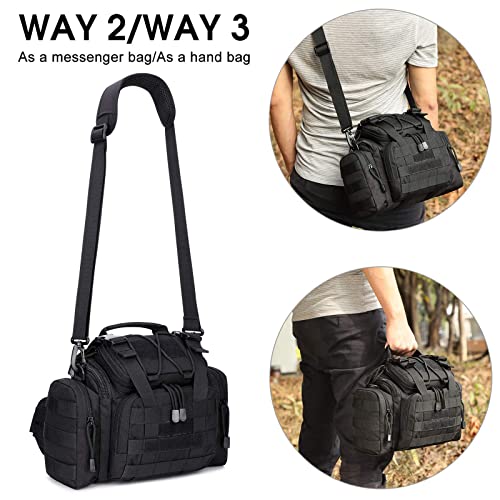 G4Free Outdoor Travel Waist Pack Hiking Fanny Pack Tactical bag Fishing Tackles Black - color: Black