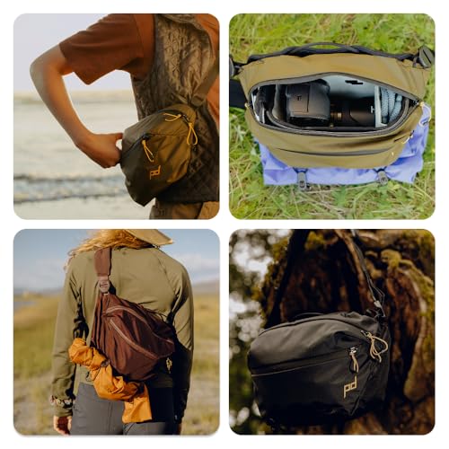 Peak Design Outdoor Sling 7L, Kelp, Padded Adjustable Shoulder Strap for Crossbody or Waist Carry, 10 Pockets, Ideal for Carrying Cameras and Essentials, Versatile Sling Bag for Men and Women - color: Kelp, size: 7L