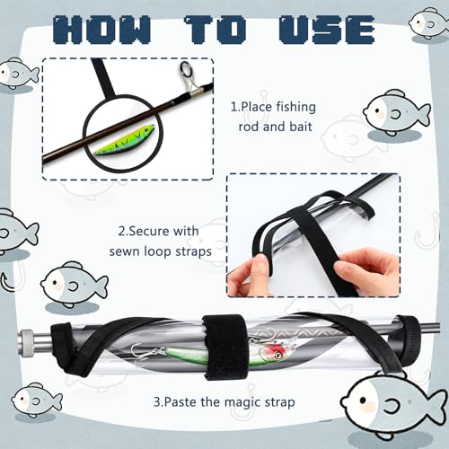 Outus 15 Pack Fishing Lure Wrap for Rod Clear PVC Lure Covers Keeps Hook Cover in 3 Sizes to Keep Hook Safe Bait Storage, Anti-Puncture Fishing Gear Organizer, 5 Large, 5 Medium, 5 Small - style: Circles
