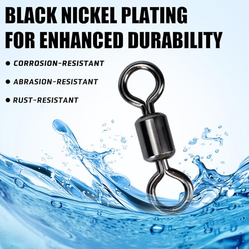 Fishing Swivels Rolling Barrel Swivels High Strength Stainless Steel Rolling Swivels Fishing Hook Line Connector Tackle Accessories - size: Size 10/0_732lb, Pack of 25