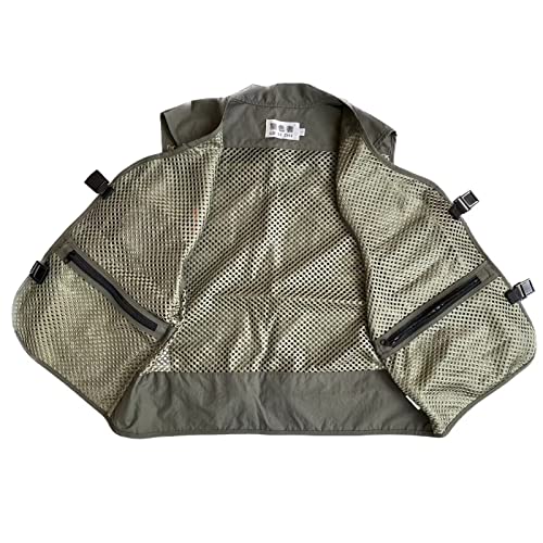 Men Mesh Breathable Multi-Pocket Vest Outdoor Travelers Fly Fishing Photography - color: Green, size: X-Small
